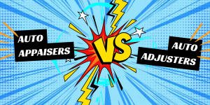 What is the difference between a car appraiser and a car adjuster?